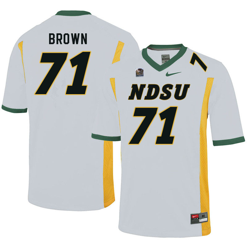 Men #71 Trevor Brown North Dakota State Bison College Football Jerseys Sale-White